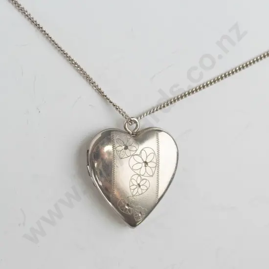 silver locket chain stamped 925