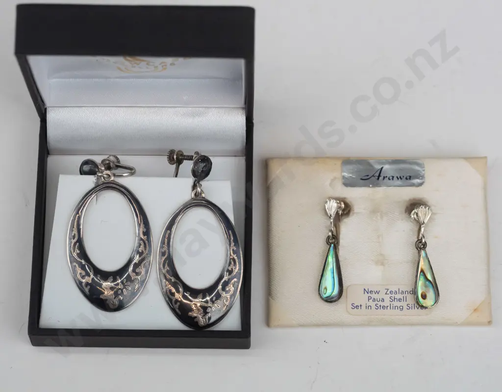 2 pairs of screw on earring both stamped sterling silver Image 1++