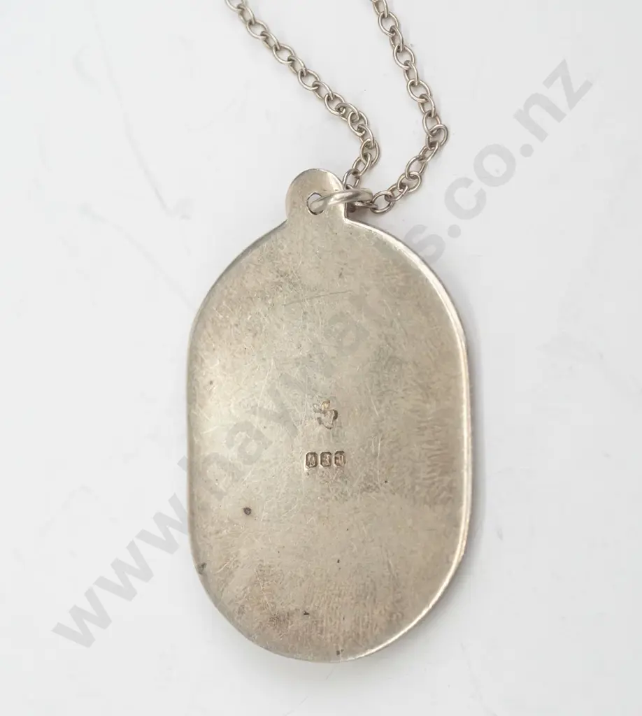 Irish silver /enamel pendant chain stamped 925 Image 1++