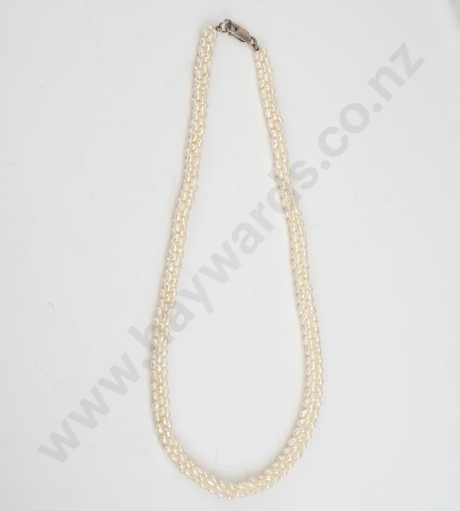 multi rope twisted freshwater pearl necklace Image 1++