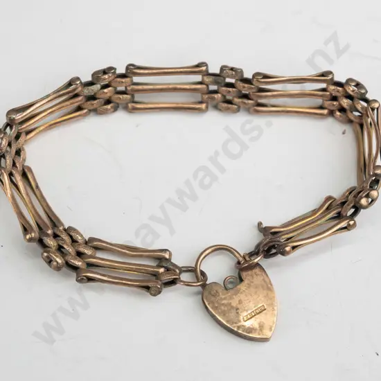 gate style bracelet stamped 9ct 13.8gm