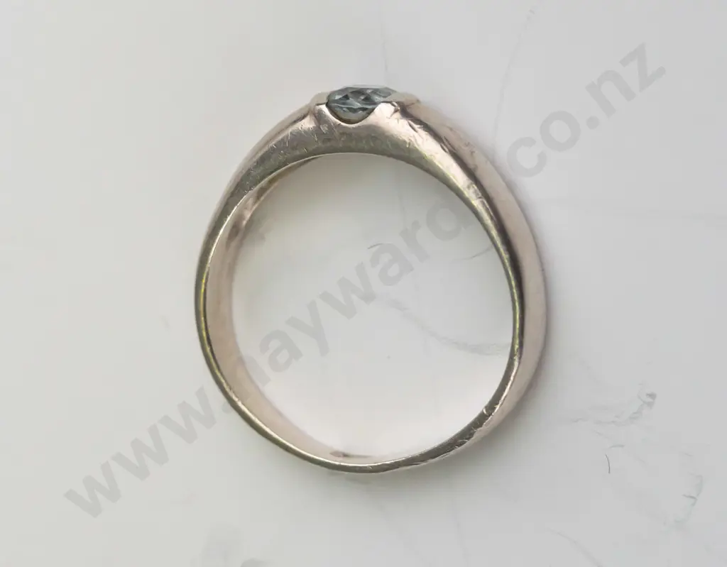 silver topaz ring stamped 925 Size N.5 Image 1++