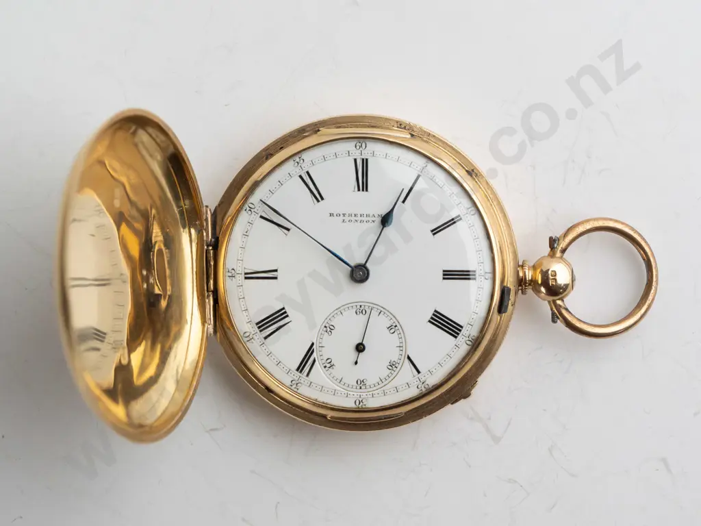 Rotheram London pocket watch, jewelled lever (18ct case approx 35gm) Image 1++