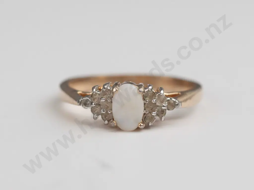 cz & opal ring Size M.5 Image 1++