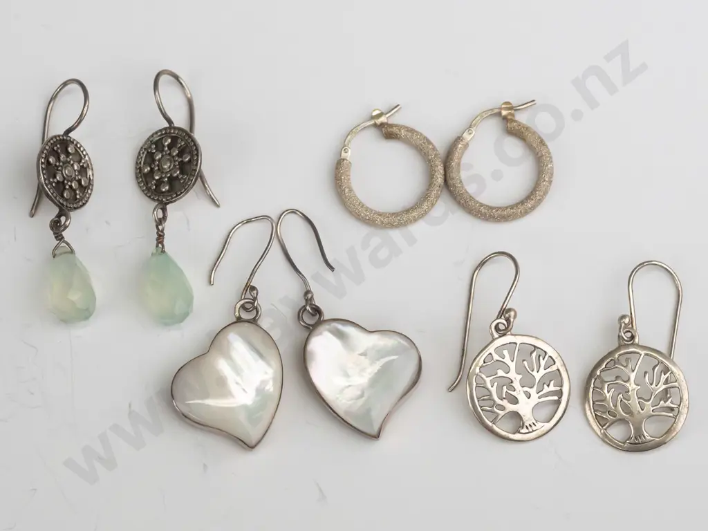 4x pairs of sterling silver earrings Image 1++