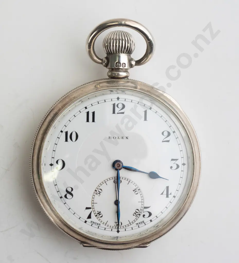 Rolex H/M Birmingham 1927 sterling silver pocket watch (Case No. 529217) Image 1++