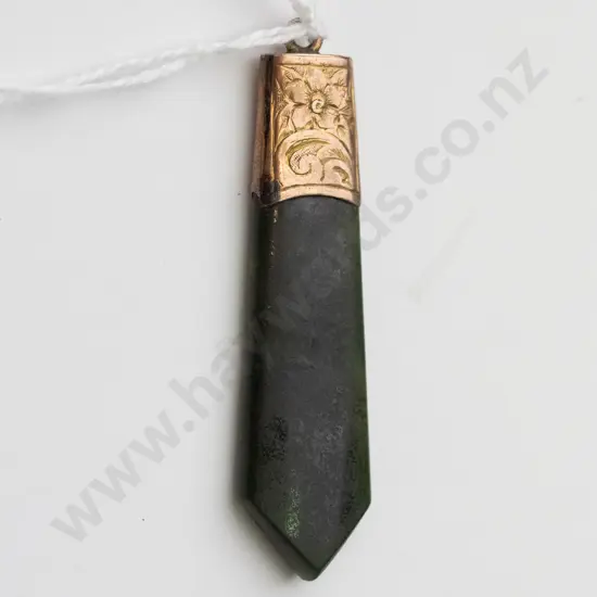greenstone pendant plated no mark