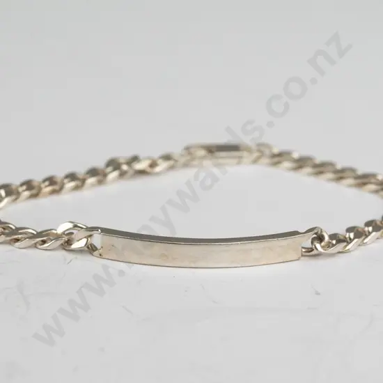 silver ID bracelet stamped 925 - has no name engraved on it 12gm