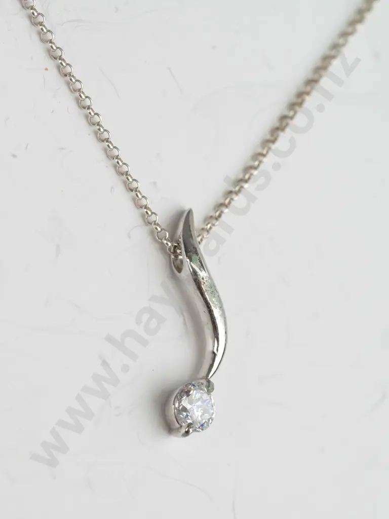 silver cz necklace chain stamped 925 Image 1++
