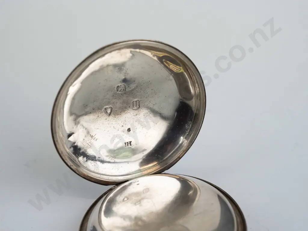 silver pocket watch stamped lion, shield, U Image 1++