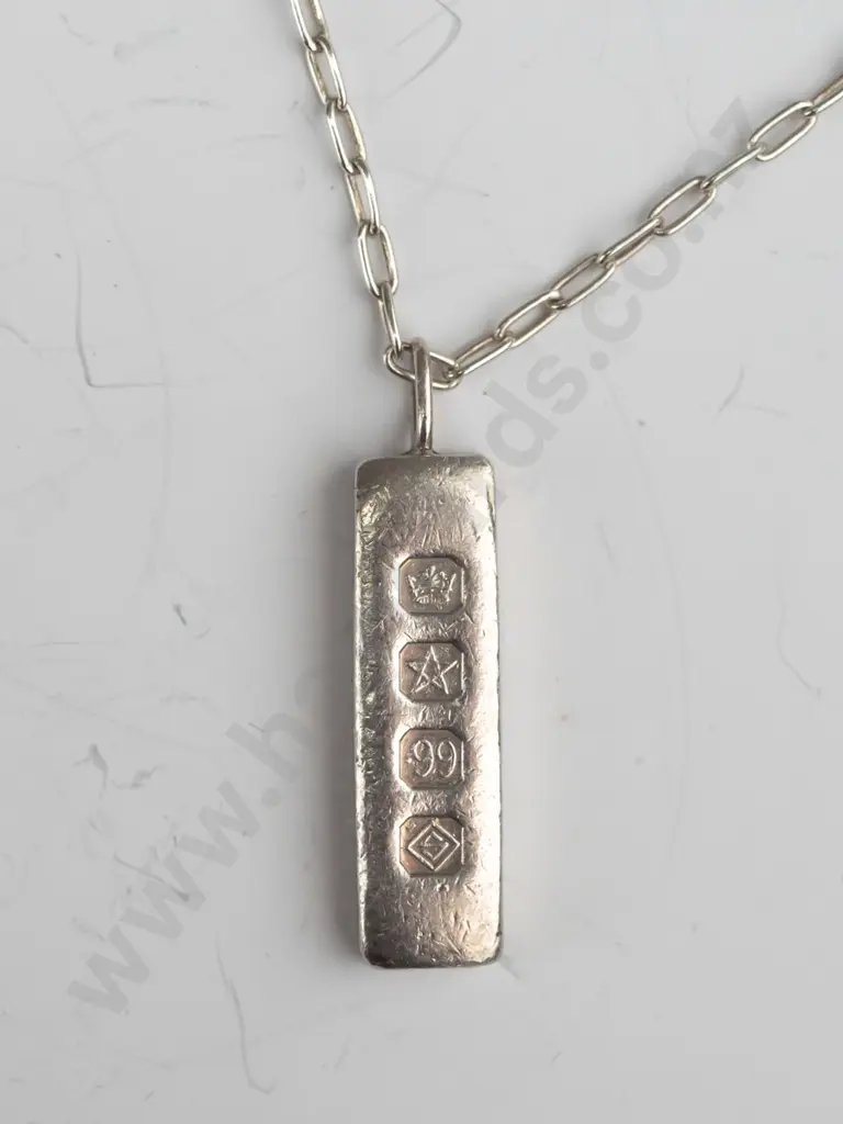 silver ingot chain stamped 925 Image 1++