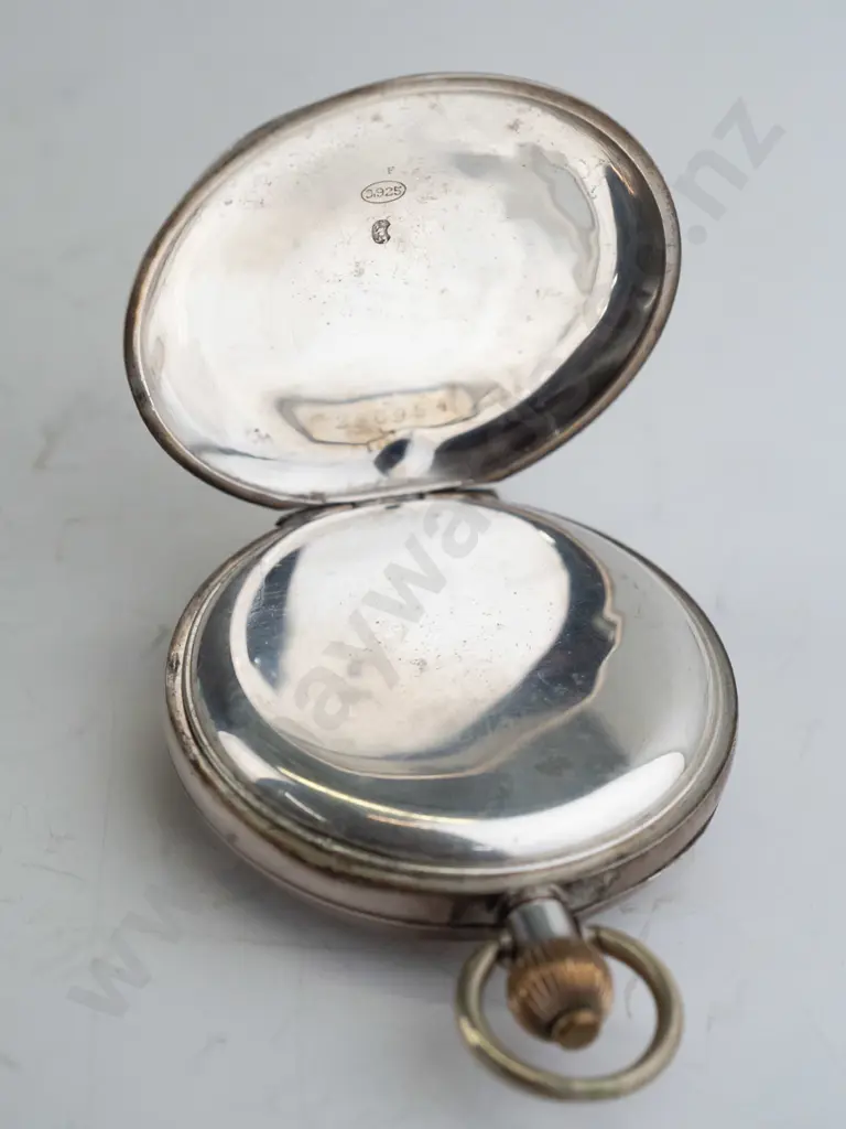 sterling silver cased stopwatch, complicated movement Image 1++
