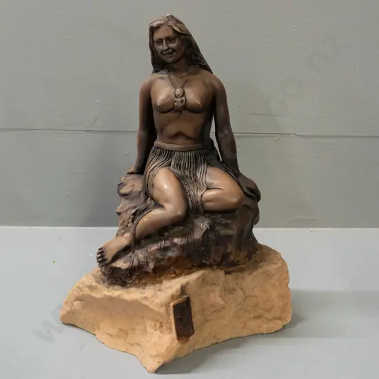 retro composite Pania of the Reef figure - marked Allan Davie & Co. Christchurch. Some wear or rubbing to finish on top