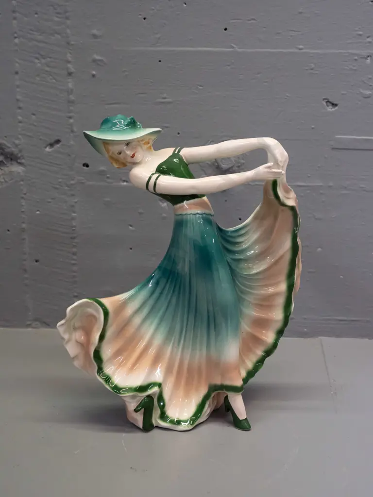 retro dancing woman figure - no maker's marks (reg. number on base 35736?) H-245 W-220 Image 1++