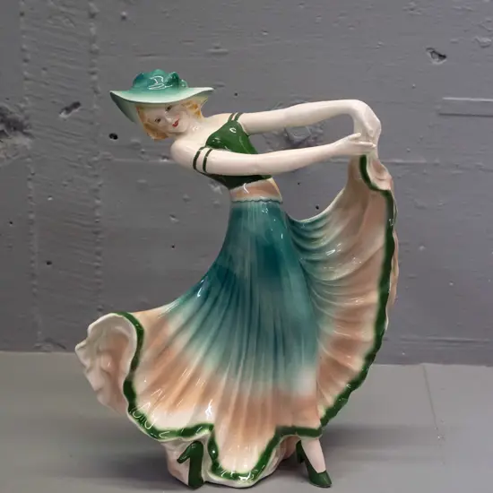 retro dancing woman figure - no maker's marks (reg. number on base 35736?) H-245 W-220