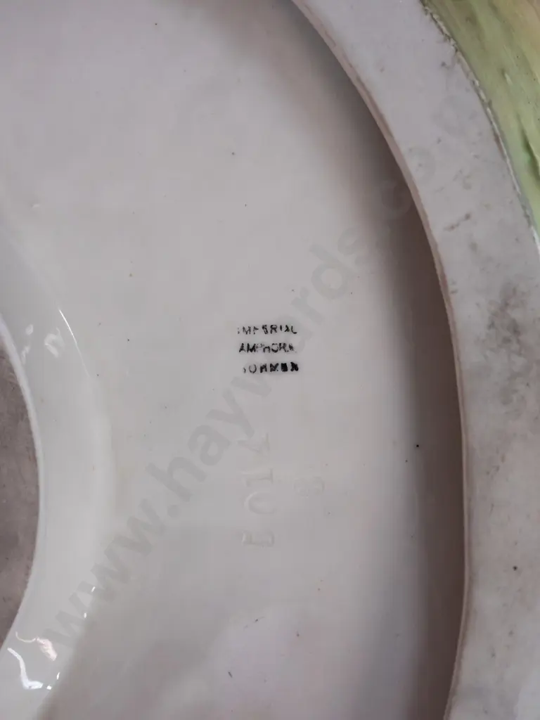 vintage large Imperial Amphora shepherdess figural vase - head repaired, ram has rubbing to one horn H-530 W-480 Image 1++