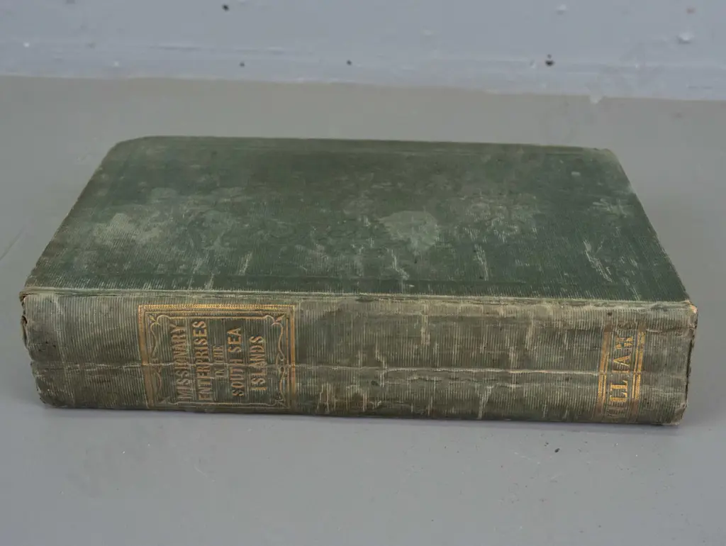 antique book: A Narrative of Missionary Enterprises in the South Sea Islands - John WIlliams, pub. 1837 - with wood Image 1++
