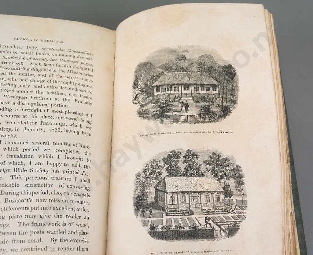 antique book: A Narrative of Missionary Enterprises in the South Sea Islands - John WIlliams, pub. 1837 - with wood Image 1++