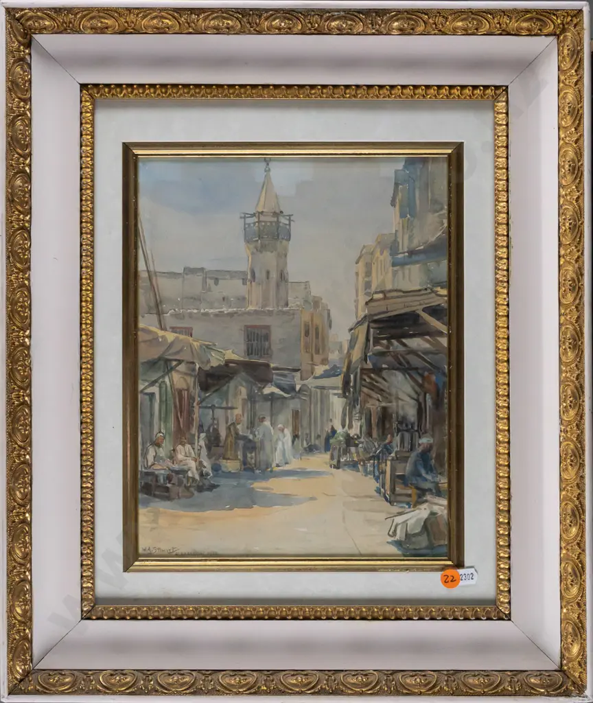 WA Stewart - framed watercolour "Alexandria 1918" H280 W220 Image 1++