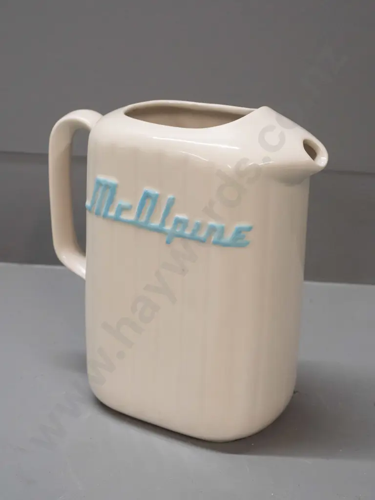 McAlpine refrigerator jug, unsure of age, in good condition H-220 W-200 handle to spout Image 1++