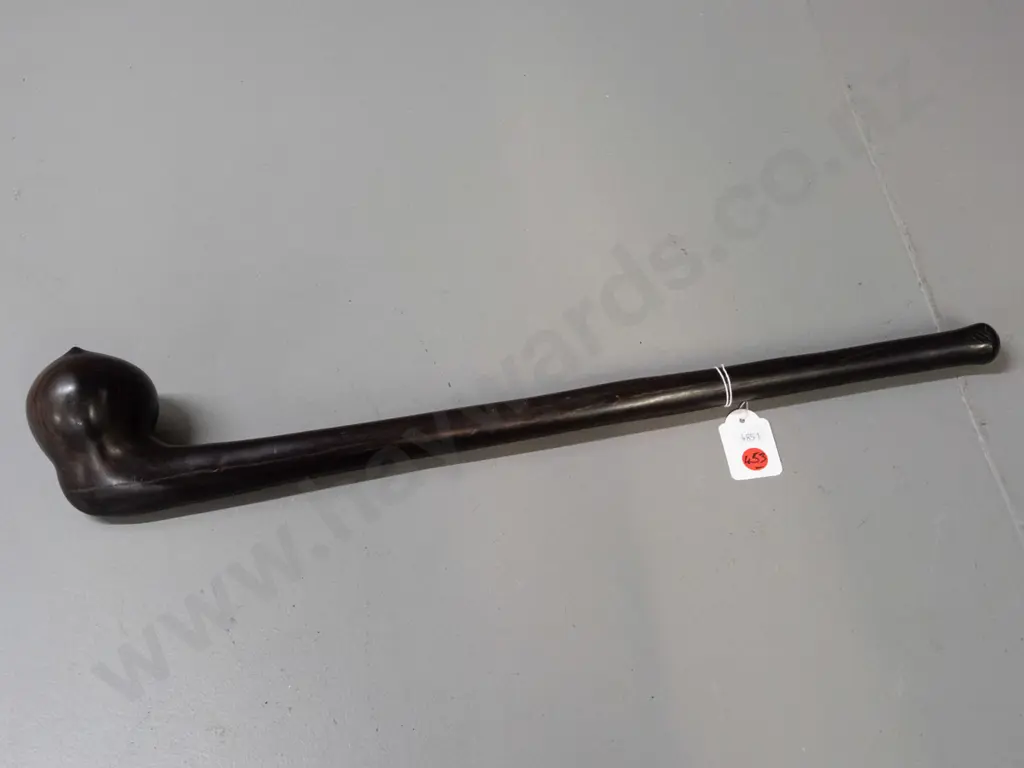 African carved ebony knobkerrie - Runga tribe / East Africa - long crack to top L-520 Image 1++