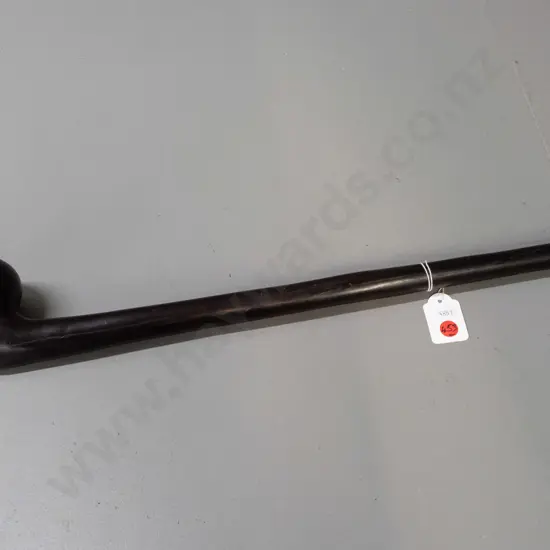 African carved ebony knobkerrie - Runga tribe / East Africa - long crack to top L-520