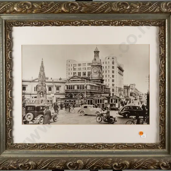 Ornately framed photograph, Dunedin Exchange Cargills Monument Chief Post Office, H-265 W-425