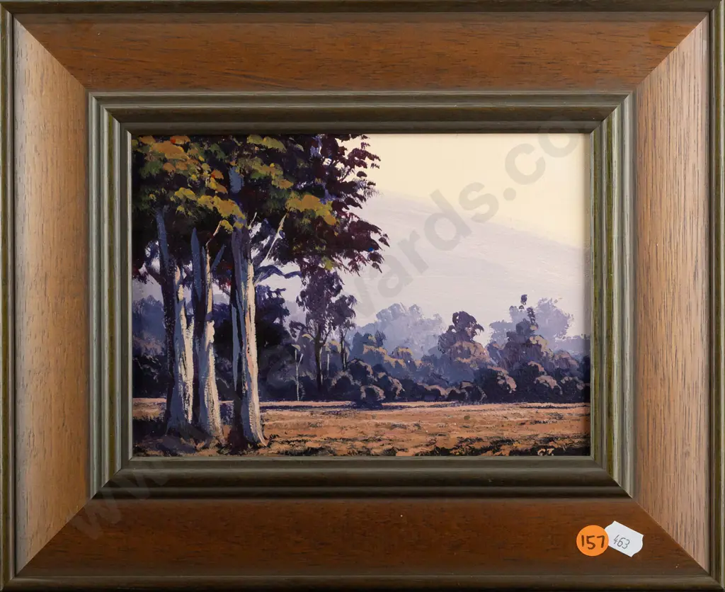 Graham Tait '99 - framed oil on board - "Totara Flat" H-150 W-210 Image 1++