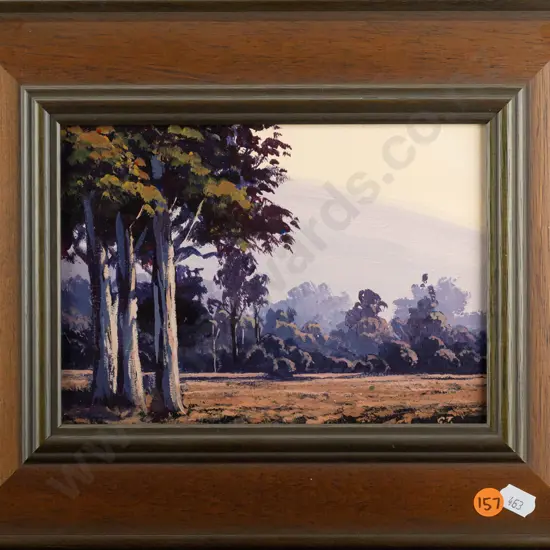 Graham Tait '99 - framed oil on board - "Totara Flat" H-150 W-210