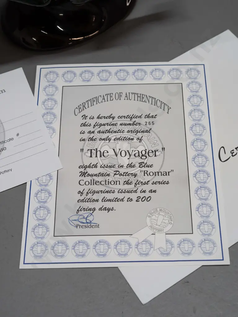 Blue Mountain pottery ltd. edition Romar series figurines with certificate: "The Voyager" sperm whale and calf H-150 Image 1++