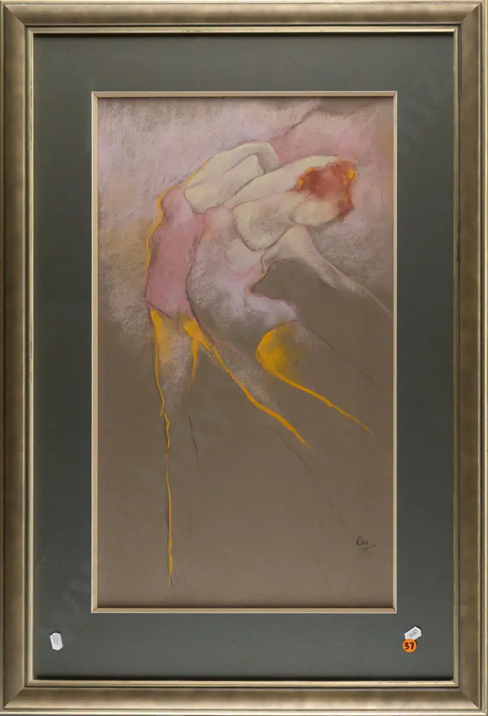 Dee -- framed pastel on paper, dancers H-530 W-300 Image 1++