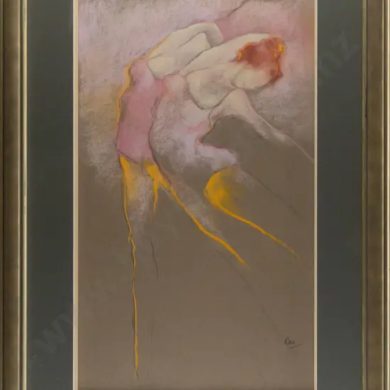 Dee -- framed pastel on paper, dancers H-530 W-300