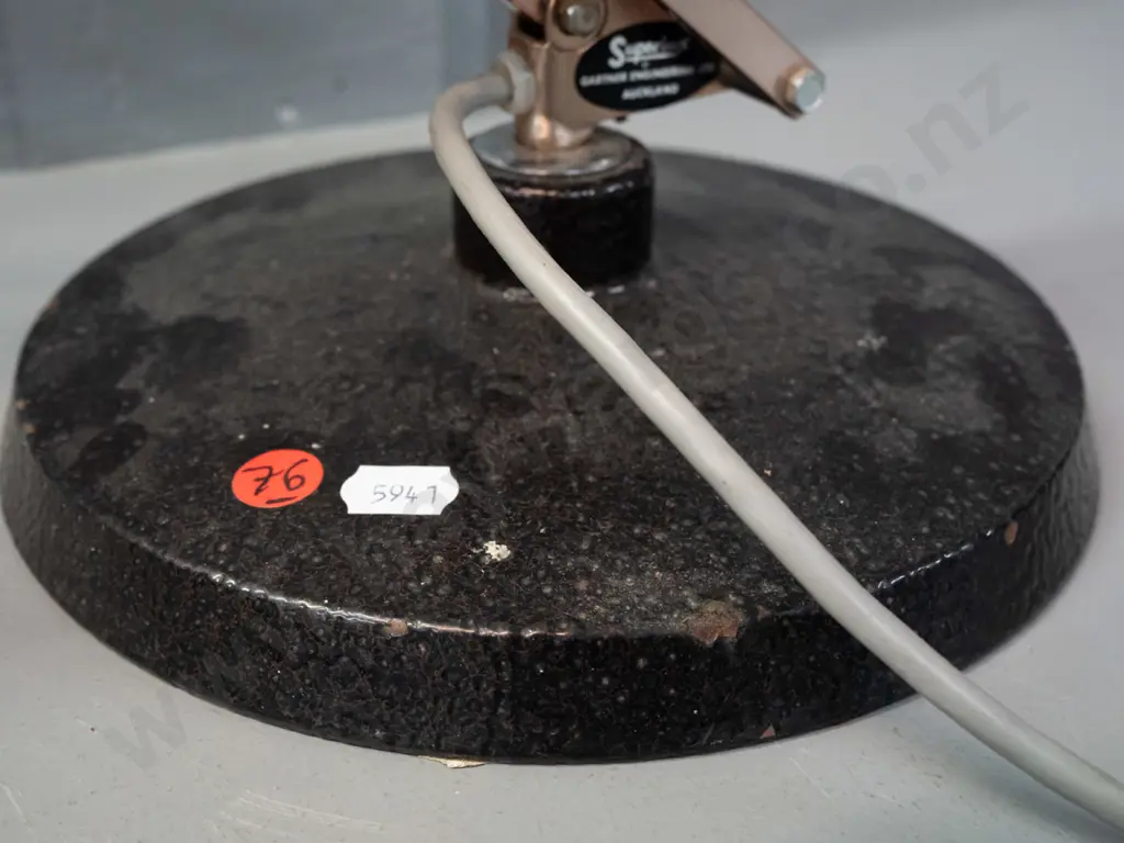 large Gartner Superluxe anglepoise lamp with copper finish with enamel finished base - some scratches and wear to finish Image 1++