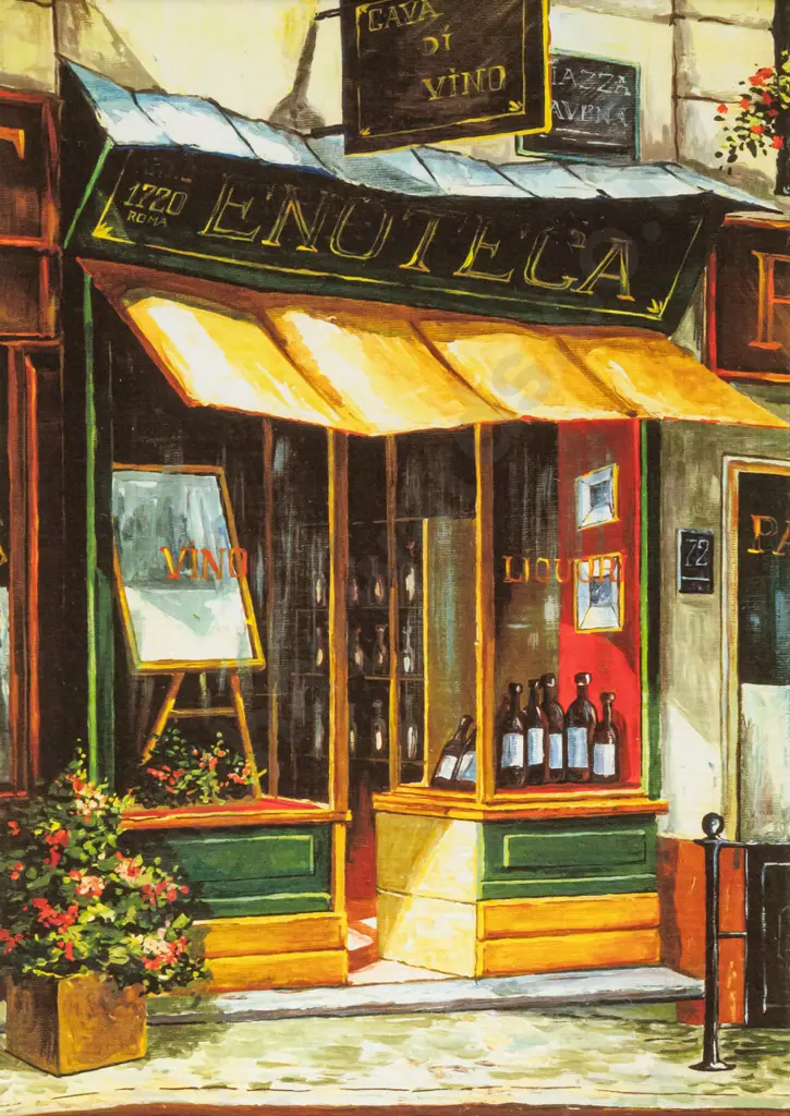 2 framed prints - Italian street scenes. H-180 W-125 Image 1++