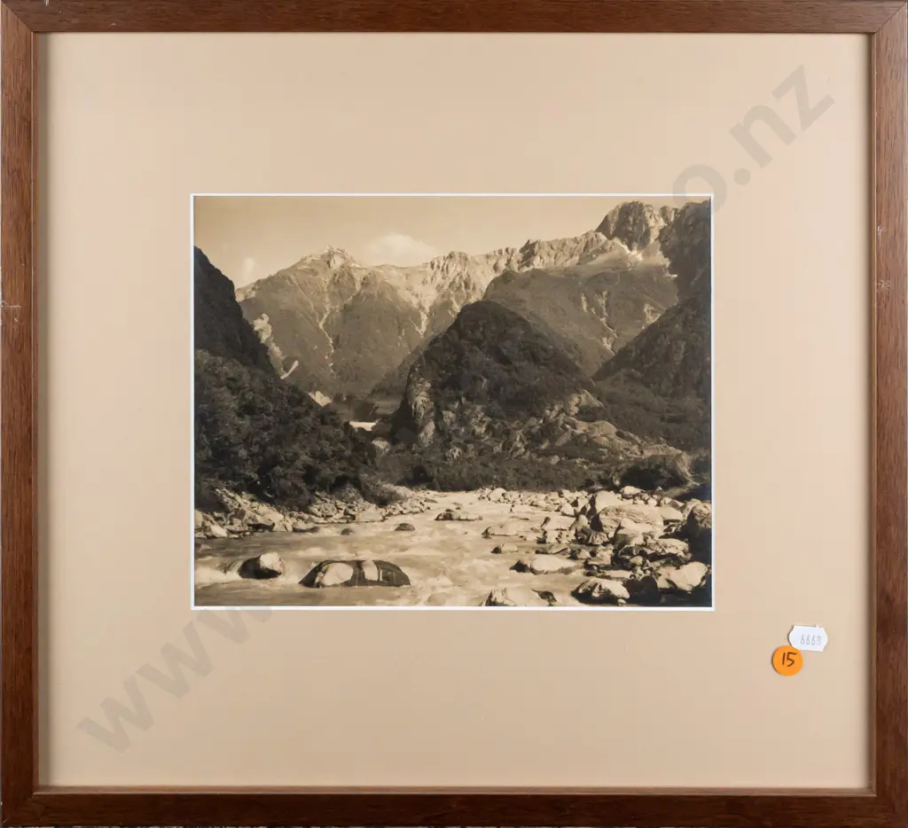 George Chance -- framed photograph, mountain stream, H-190 W-240 Image 1++