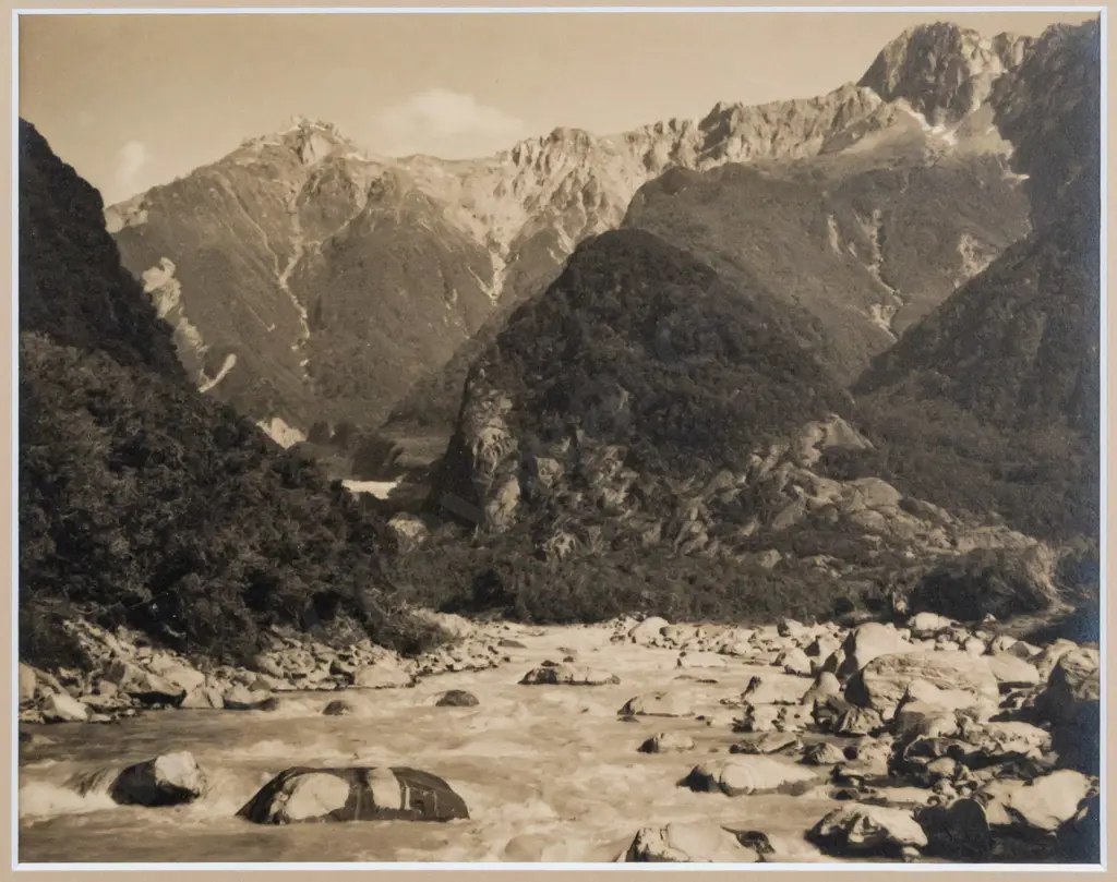 George Chance -- framed photograph, mountain stream, H-190 W-240 Image 1++