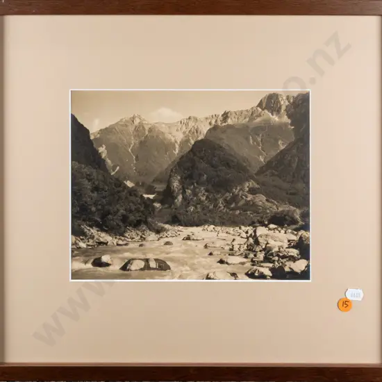George Chance -- framed photograph, mountain stream, H-190 W-240