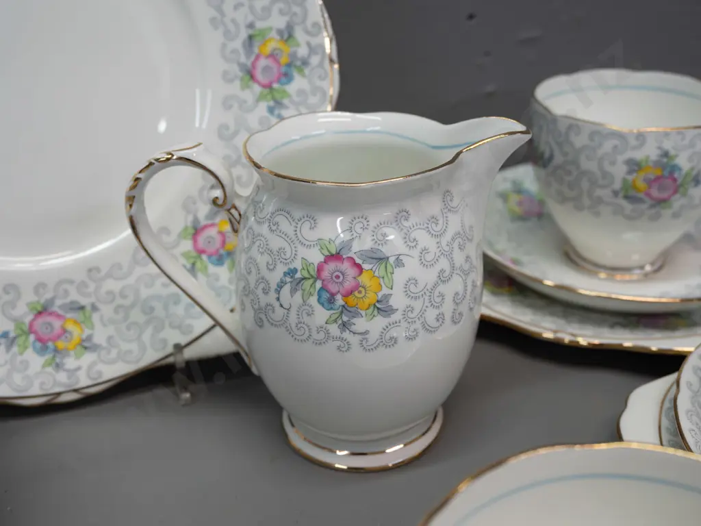 Grafton "Goodwick" 21-piece tea set missing one saucer - cake plate is W-220 Image 1++