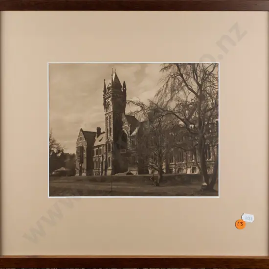 George Chance -- framed photograph, Otago University clock tower, H-190 W-240