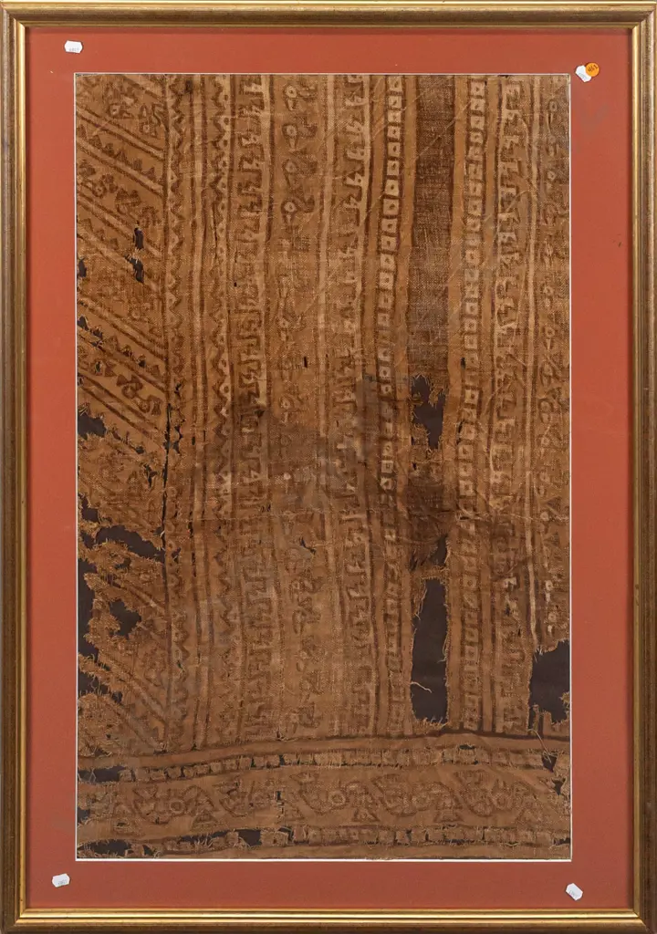 Framed antique Inca textile. H-505 W-810 Image 1++