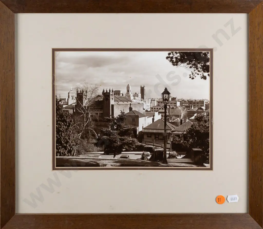 framed vintage Whites Aviation black and white photograph - Auckland H175 W230 Image 1++