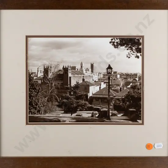 framed vintage Whites Aviation black and white photograph - Auckland H175 W230