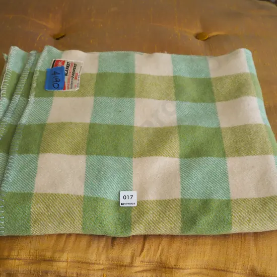 green checked woollen blanket