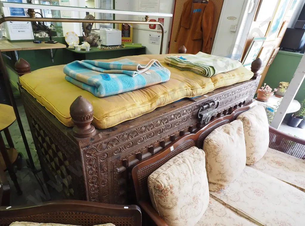 mahogany bergere 3 piece lounge suite - 3 seater, 2x singles - no holes in cane - overall good condition Image 1++