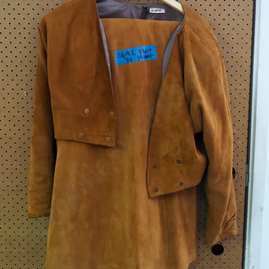 suede skirt and jacket