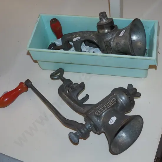 2x bench top mincers