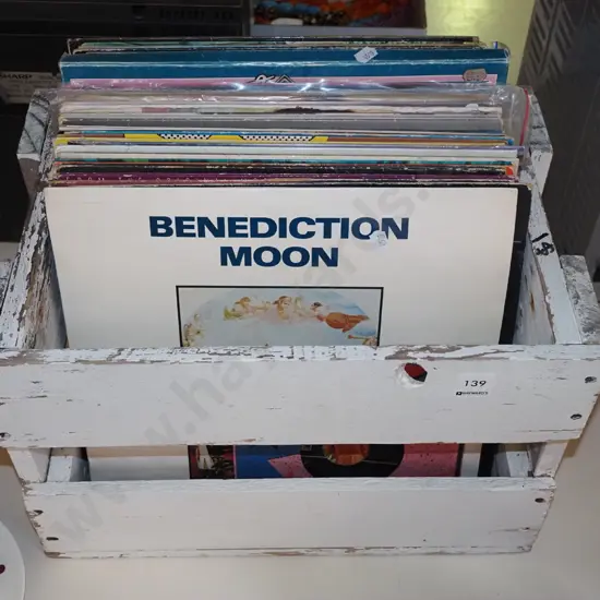 beer crate, LPs; Slade, Billy Idol etc
