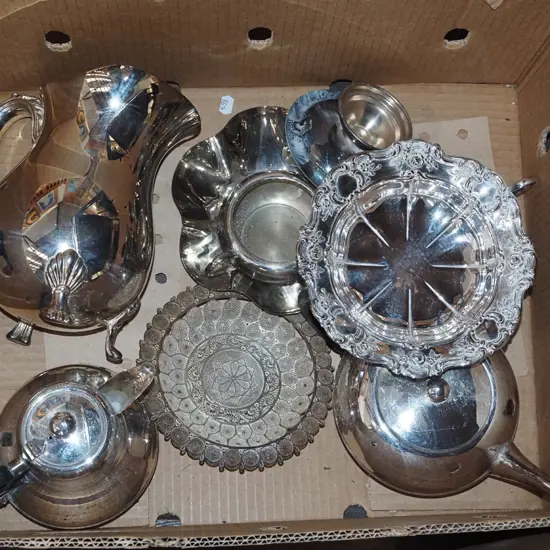 box of plated ware