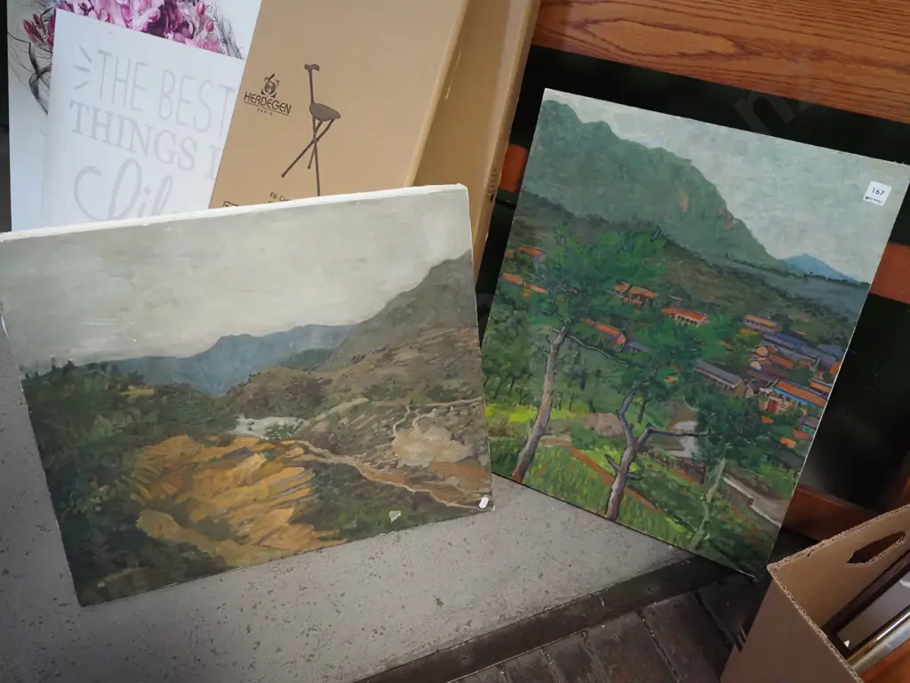 2x oil on canvases - landscapes Image 1++