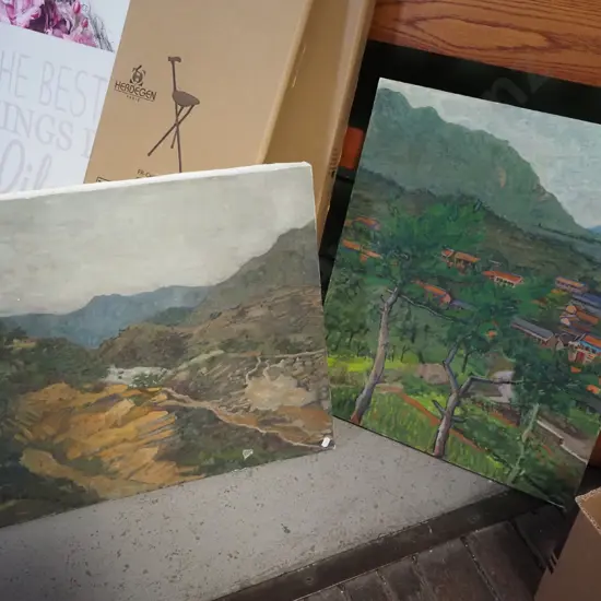 2x oil on canvases - landscapes